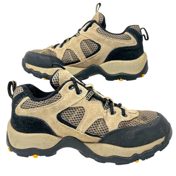 Lands End Womens 7.5M Hiking Shoes Boots Low Top Lace Up Tan Black 79771 - Picture 2 of 12